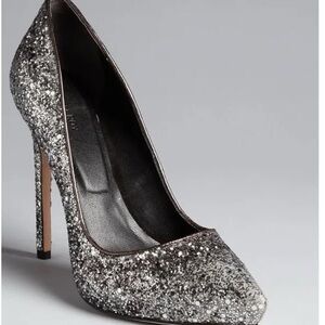 Rachel Roy Silver Metallic Stiletto Pumps Heels US Size 10